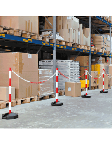 Inklapbare afzetpaal voor binnen, rood wit