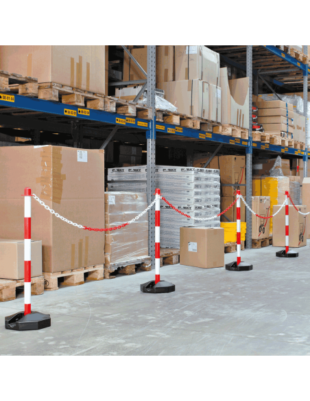 Inklapbare afzetpaal voor binnen, rood wit