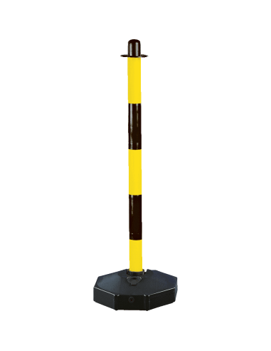 Inklapbare afzetpaal voor binnen, geel zwart