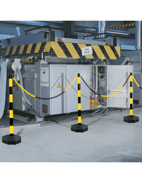 Inklapbare afzetpaal voor binnen, geel zwart