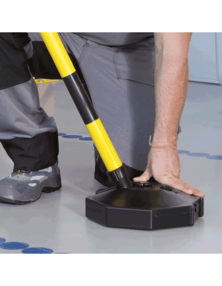 Inklapbare afzetpaal voor binnen, geel zwart