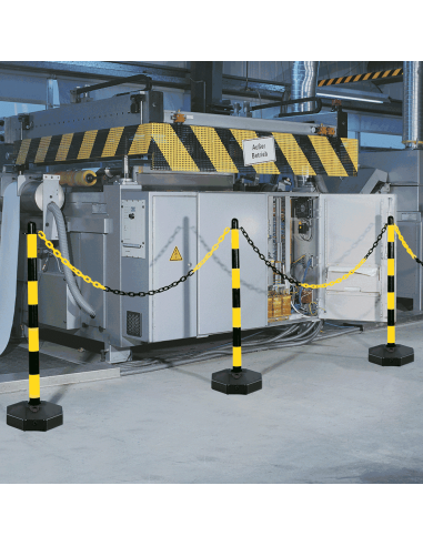 Inklapbare afzetpaal voor binnen, geel zwart