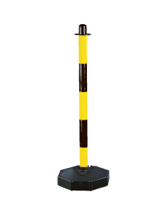 Inklapbare afzetpaal voor binnen, geel zwart