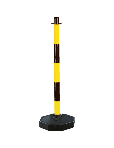 Inklapbare afzetpaal voor binnen, geel zwart