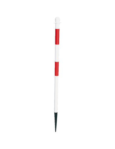 Mobiele afzetpaal voor buiten met pin, reflecterend rood wit