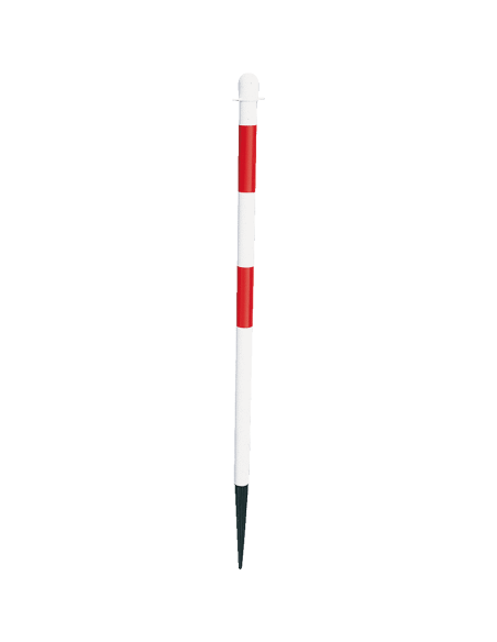 Mobiele afzetpaal voor buiten met pin, reflecterend rood wit