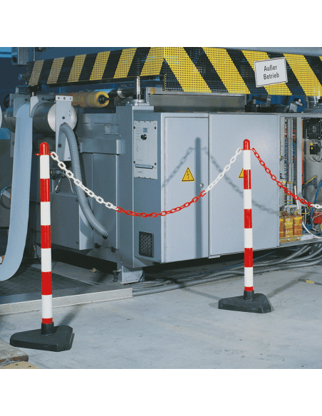 Mobiele afzetpaal voor binnen, fluo rood wit