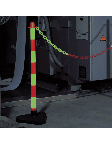 Mobiele afzetpaal voor binnen, fluo rood wit