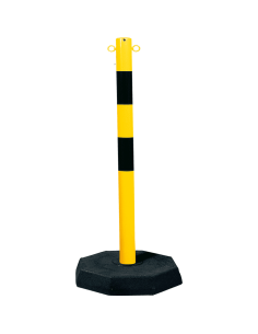 Stalen mobiele afzetpaal, geel zwart