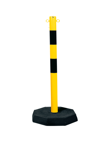 Stalen mobiele afzetpaal, geel zwart