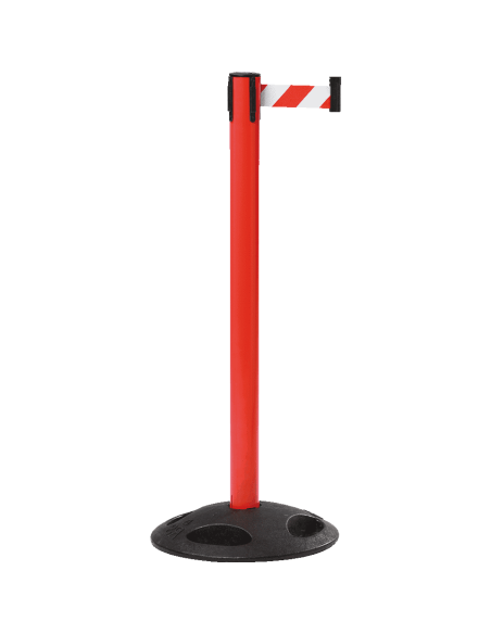 Afzetpaal met trekband voor buiten, rood