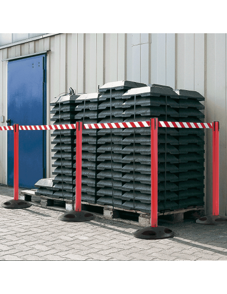 Afzetpaal met trekband voor buiten, rood