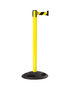 Afzetpaal met trekband voor buiten, geel