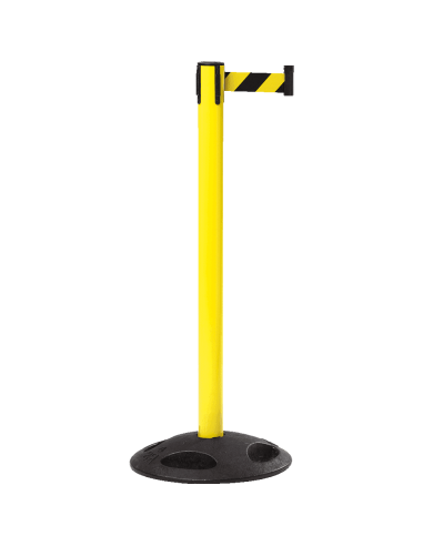 Afzetpaal met trekband voor buiten, geel