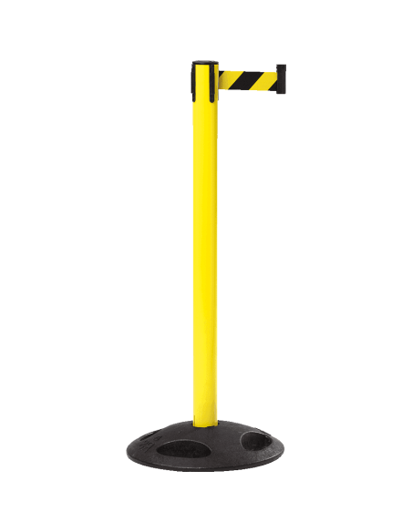Afzetpaal met trekband voor buiten, geel