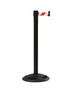 Afzetpaal met trekband voor buiten, zwart