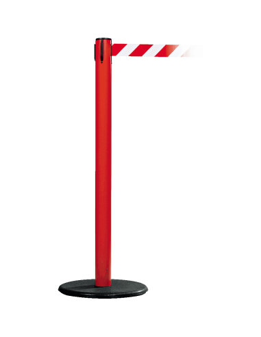 Afzetpaal met trekband voor binnen, rood
