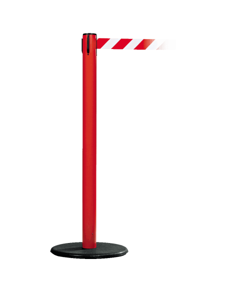 Afzetpaal met trekband voor binnen, rood