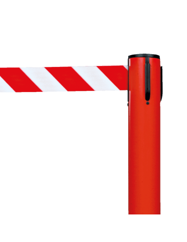 Afzetpaal met trekband voor binnen, rood