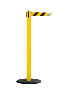 Afzetpaal met trekband voor binnen, geel