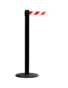 Afzetpaal met trekband voor binnen, zwart