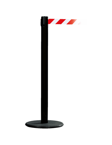Afzetpaal met trekband voor binnen, zwart