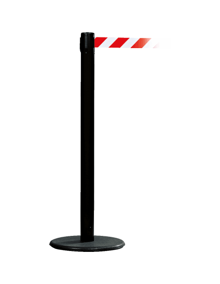 Afzetpaal met trekband voor binnen, zwart