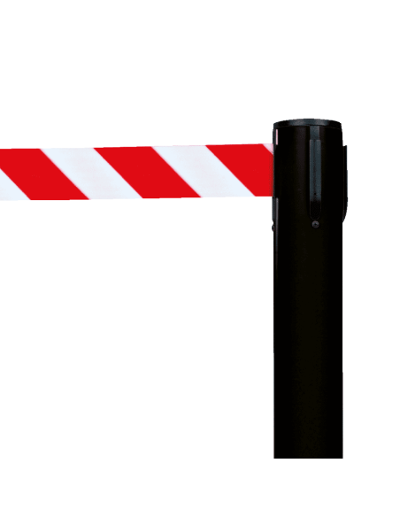 Afzetpaal met trekband voor binnen, zwart