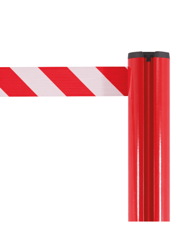 Afzetpaal met trekband voor binnen en buiten, aluminium, rood