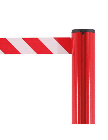 Afzetpaal met trekband voor binnen en buiten, aluminium, rood