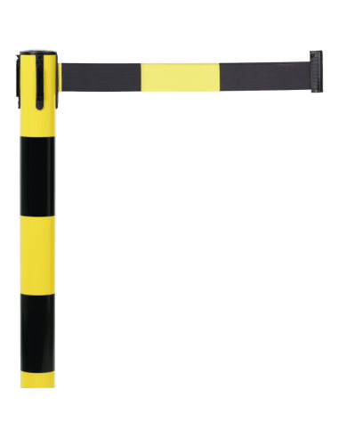 Afzetpaal met trekband voor binnen, geel zwart