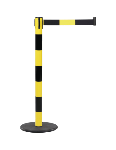 Afzetpaal met trekband voor binnen, geel zwart