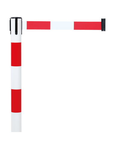 Afzetpaal met trekband voor binnen, rood wit