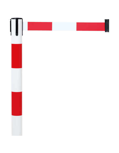 Afzetpaal met trekband voor binnen, rood wit