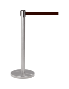 Afzetpaal met trekband, RVS geborsteld