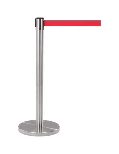 Afzetpaal met trekband, RVS geborsteld