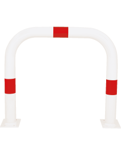 Beschermbeugel met voetplaat, 750 x 650 mm, rood wit