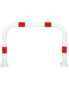 Beschermbeugel met voetplaat, 1000 x 650 mm, rood wit