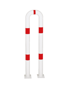 Beschermbeugel met voetplaat, 300 x 1150 mm, rood wit