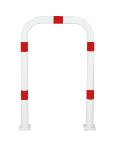 Beschermbeugel met voetplaat, 750 x 1150 mm, rood wit