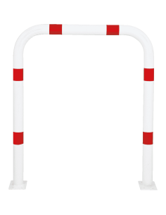 Beschermbeugel met voetplaat, 1000 x 1150 mm, rood wit