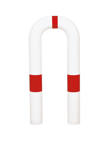 Beschermbeugel voor in de grond, 300 x 650 mm, rood wit