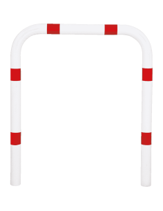 Beschermbeugel voor in de grond, 1000 x 1150 mm, rood wit