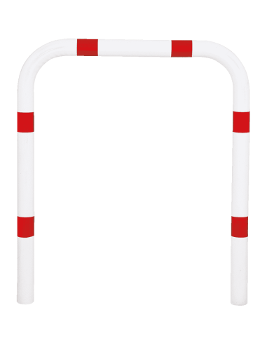 Beschermbeugel voor in de grond, 1000 x 1150 mm, rood wit