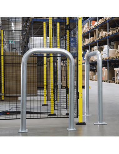 Beschermbeugel met voetplaat, 750 x 1150 mm, verzinkt staal