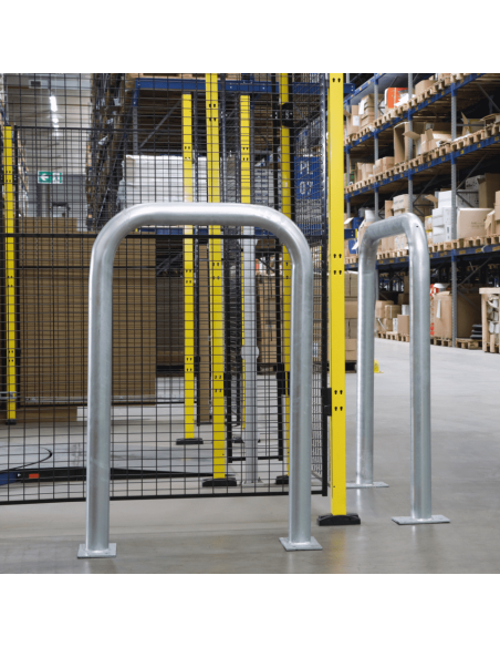 Beschermbeugel met voetplaat, 750 x 1150 mm, verzinkt staal