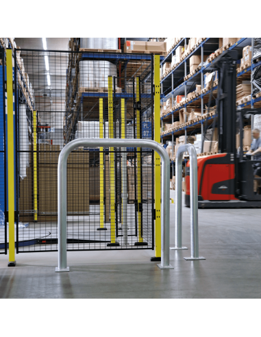 Beschermbeugel met voetplaat, 1000 x 1150 mm, verzinkt staal