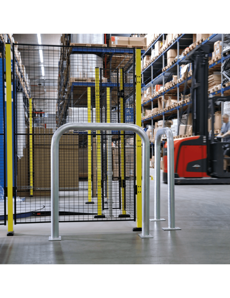 Beschermbeugel met voetplaat, 1000 x 1150 mm, verzinkt staal