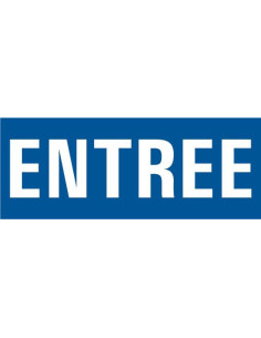 Entree tekststicker, blauw wit, rechthoek, Nederlandse tekst