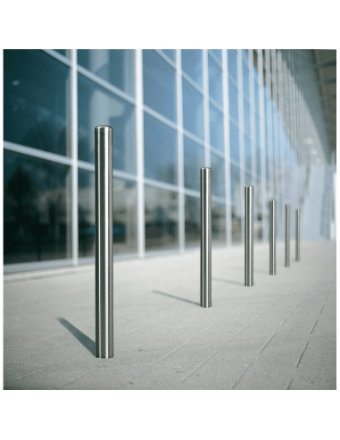 RVS paal voor bevestiging op de grond, zilvergrijs